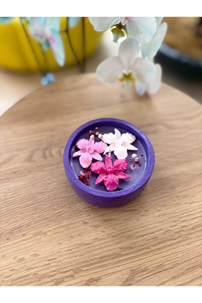 Orkide Çiçekli Dekoratif Mum
