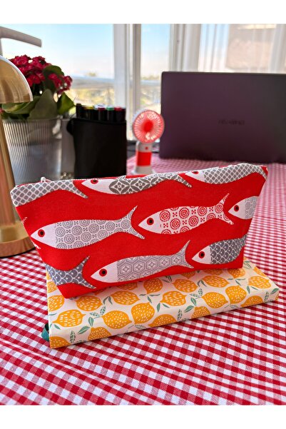 FEEMELS Red Fish Pattern Washable Cloth Pencil Case - Pencil Case - Eco-Frien...