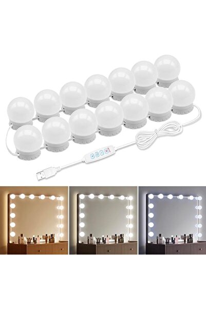 LeQQ أضواء مرآة الزينة LED مع 14 مصباحًا قابلًا للتعتيم، 3000K 4500K 6500K، 1...