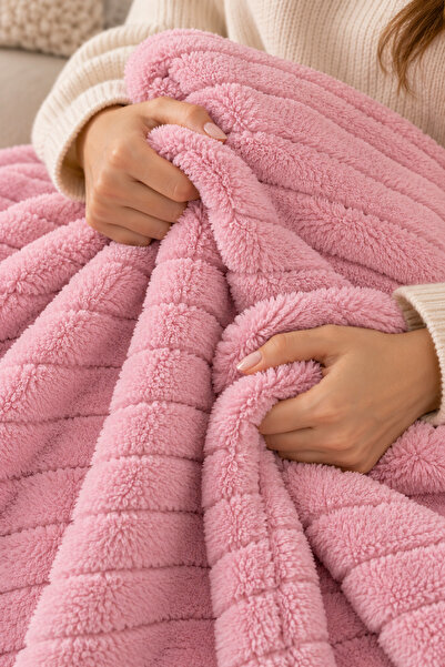 Rebeka Home Collection Nature - Welsoft Plush Striped Tv Blanket 100X175Cm