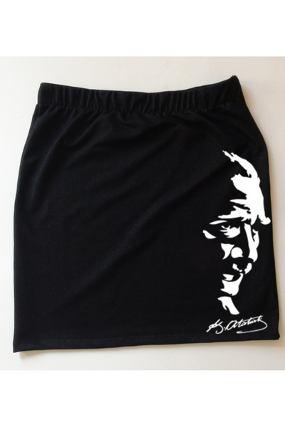 mAddog Black Above-The-Knee Skirt / Ataturk Silhouette / Black