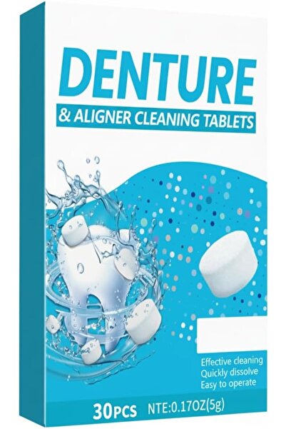 NALACAL 30 Tabs Denture Cleaning Tablets, 30 Tablets for Overnight Dental Pro...