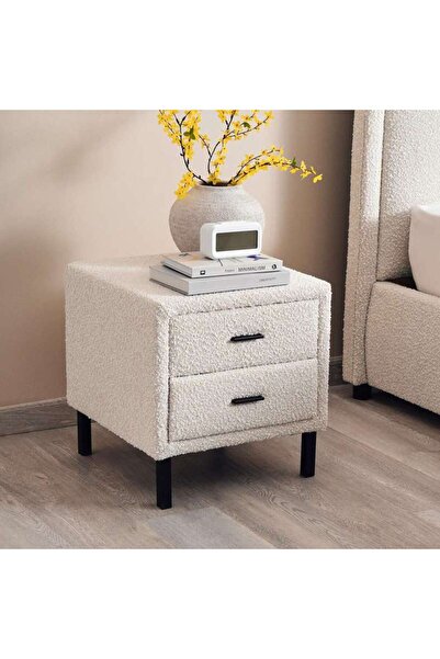 PAN HOME ELIZA NIGHTSTAND WITH 2 DRAWER - BEIGE