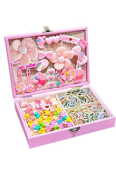 GENERAL Girls Hair Decoration Accessories Set with Jewelry Box Hair Ties Hair...
