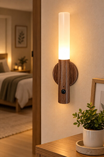 MAKRİ HOME Hareket Sensörlü Şarjlı LED Gece Lambası – Manyetik Duvar Tipi, 18...