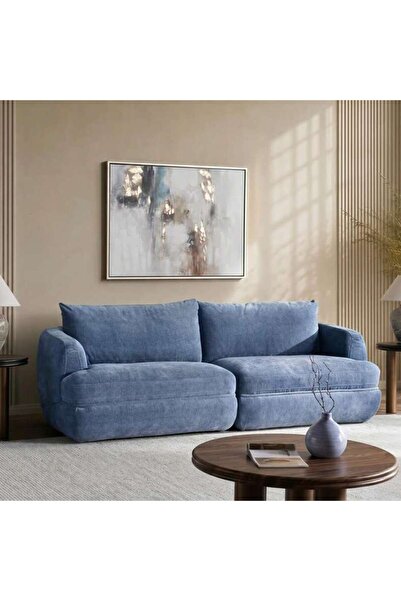 PAN HOME LUMERA 4 SEATER SOFA - BLUE