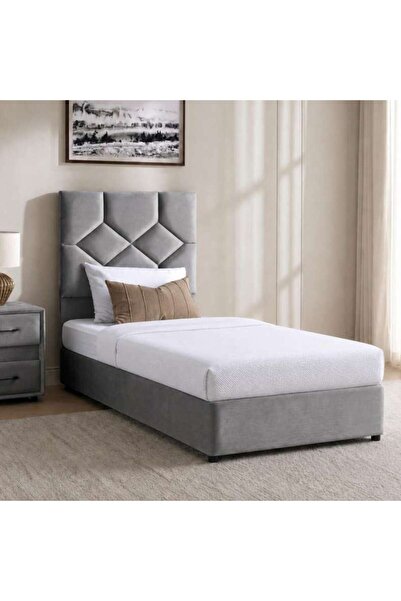 PAN HOME KYROS SINGLE BED 100X200 CM - GREY