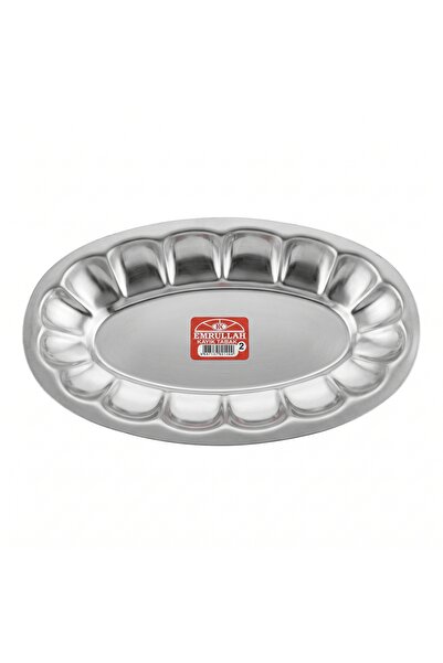 Emrullah Rostfrei Stainless Steel Sliced Kebab Plate No:2 Medium Size 22,90X1...