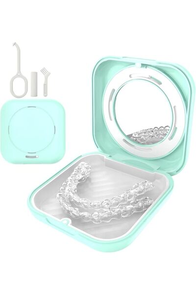 NALACAL Retainer Case With Mirror And Adjustable Vent Holes, Cute Slim Aligne...