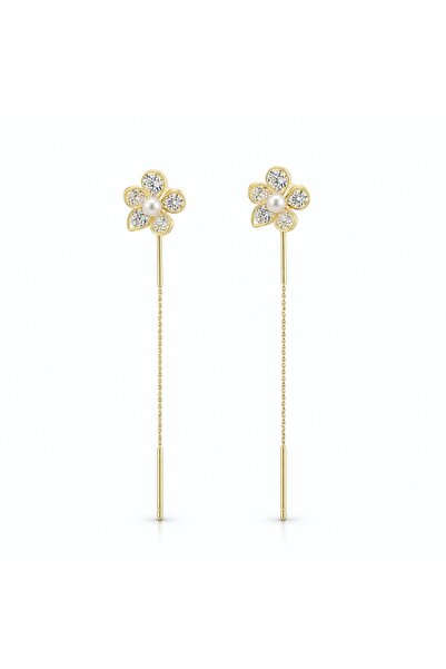 Bijuteria SORELLY Cercei din argint placat cu aur de 14k – Design floral din ...