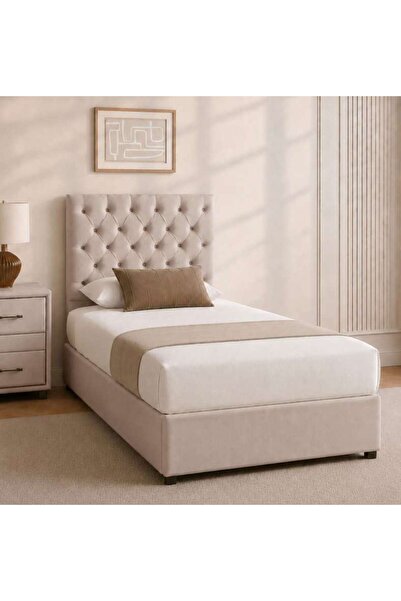 PAN HOME THALASSA SINGLE BED 90X190 CM - BEIGE