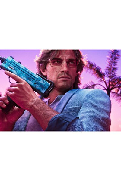 OEM Постер Джейсън Дювал GTA Винтидж Вайс Сити Пакет, 61x90 см, poster3830