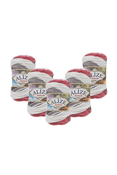 Alize Burcum Batik 5 Pieces (1984) 500 Gr 1050 Mt 100% Acrylic Hand Knitting ...