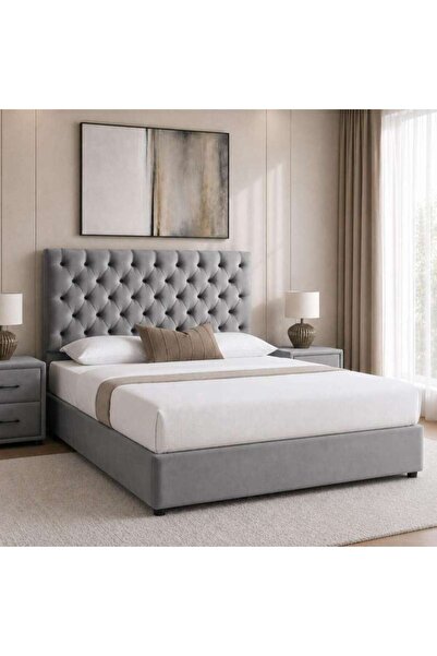 PAN HOME THALASSA QUEEN BED 160X200 CM - GREY