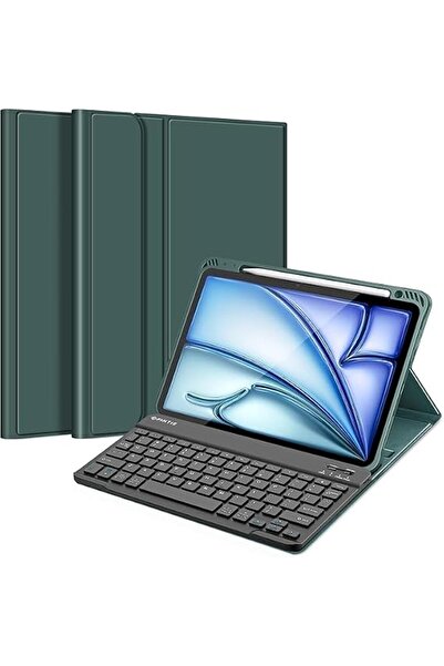 URBBKING Stand Folio Detachable Wireless Bluetooth Keyboard Cover Soft TPU Ba...