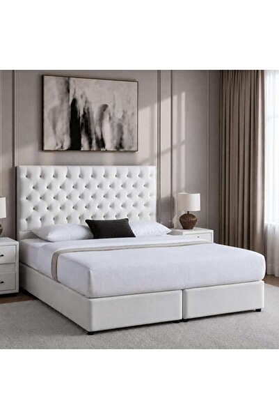 PAN HOME THALASSA SUPER KING BED 200X200 CM - WHITE