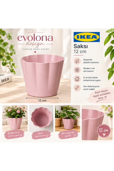 IKEA KVASTSPIREA Çelik Saksı , Pembe ,12 Cm