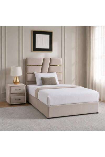 PAN HOME SELENE HEADBOARD + BASE 120X200 - BEIGE
