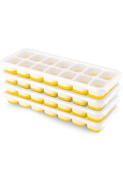 GENERAL Ice Cube Trays 4 Pack, Silicone Ice Cube Trays with Removable Lid, Ea...