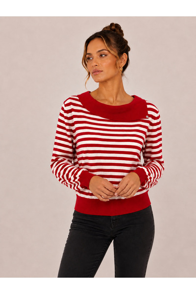 Okçu Triko Women's Striped Knitwear Sweater 27K12318-10