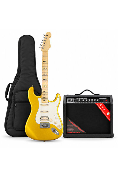 MegArya 6 String HSS Electric Guitar Starter Kit with TG-40R-MIC Practice Amp...