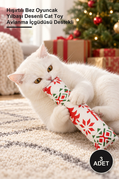 Yenilig 3 Pieces of Christmas Concept Squeaky Cloth Cat Toy – Squeaky Cloth T...