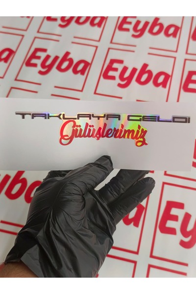 EYBA STİCKER Our Smile Came to the Party Written on the Hologram, Color Print...