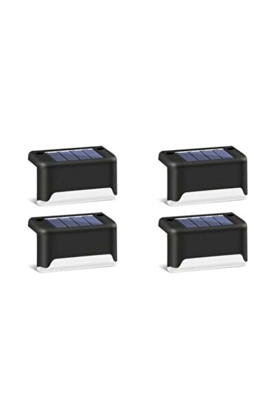 E-manor Set de 4 lămpi solare cu senzor de lumină pentru gard, scări sau balu...