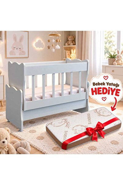 Moonra Home Anne Yanı Sallanabilir Bebek Beşiği + Bebek Yatağı Hediye 50*100 CM
