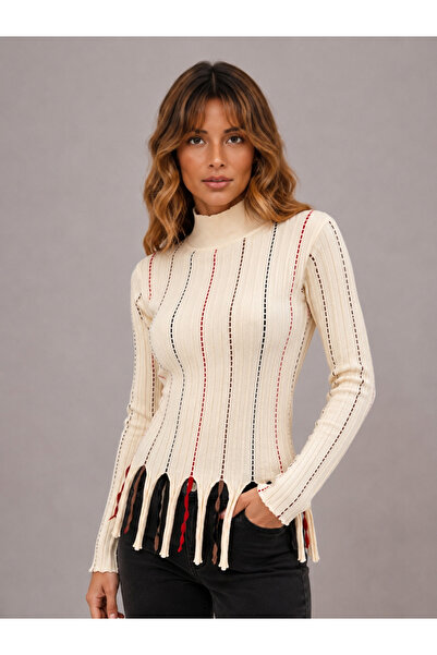 Okçu Triko Women's Striped Knitwear Sweater 27K12005-16