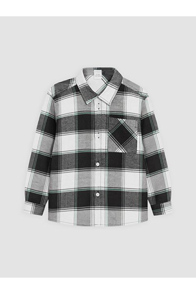 LC Waikiki I Checked Out from Freezen Store Checkered Embroidered Boys' Shirt