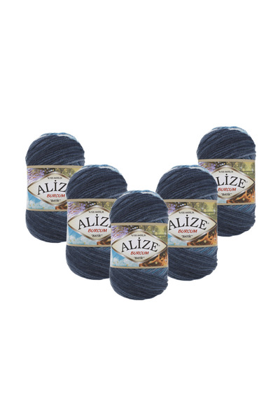 Alize Burcum Batik 5 Pieces (1899) 500 Gr 1050 Mt 100% Acrylic Hand Knitting ...