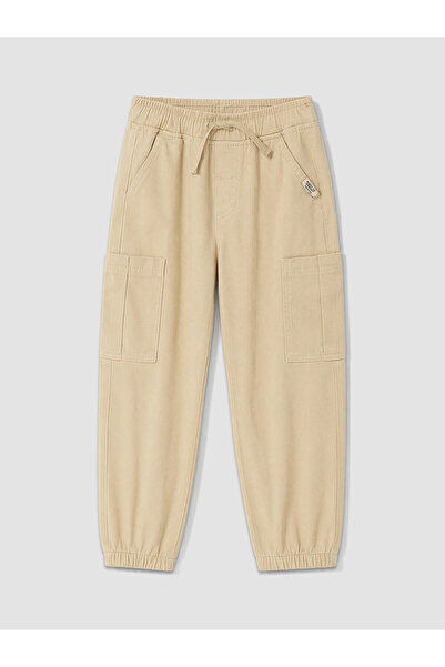 LC Waikiki Two Mt Shop Quality Lcw Kids Beige Boys Gabardine Cargo Jogger Pants