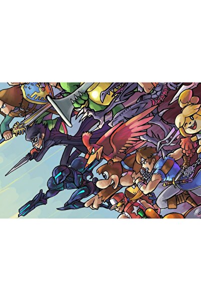 OEM Αφίσα Super Smash Bors Ultimate 1η Επέτειος 4k, 61x90 εκ., poster4075