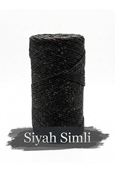 Bevella Macrame Cord Silvery Black Soft Cotton Chain 1.5 mm 200 Gr