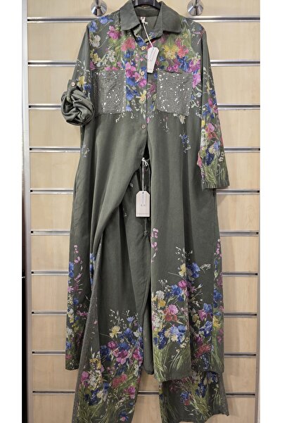 Park Moda Italian Velvet Dress and Trousers Set with Thin Ribbed Pattern