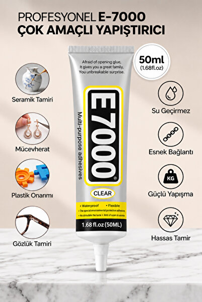 Massaltay E7000 Şeffaf Çok Amaçlı Yapıştırıcı 50 ML | Taş, Takı, Cam, Metal, ...