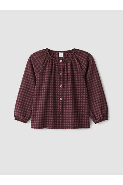 LC Waikiki Crew Neck Plaid Girl's Shirt
