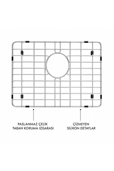 DUREVO Eviye Taban Koruyucu Tel Izgara (paslanmaz çelik) - Çizilmeyi Önler - ...