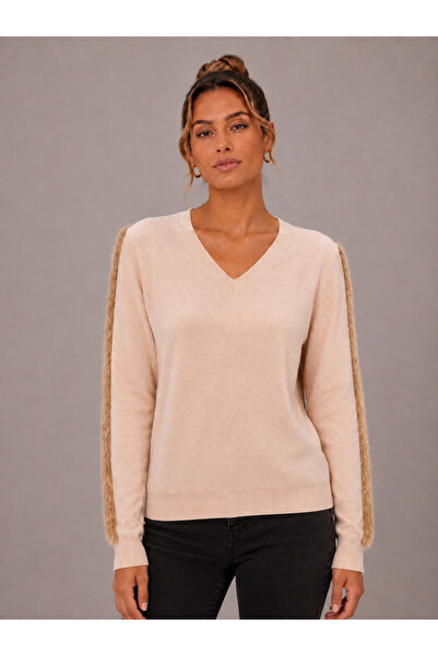 Okçu Triko Women's V-Neck Knitwear Sweater 27K12004-04