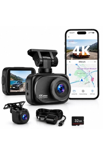 IdealTI ®   Cameră auto DVR, Cameră de bord ultra-compactă, Față ULTRA HD 4K ...