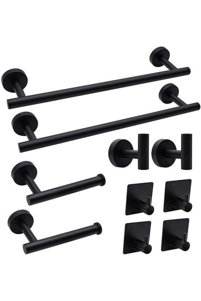 Arabest 4-Pieces Matte Black Bathroom Hardware Set , Includes Adhesive Toilet...