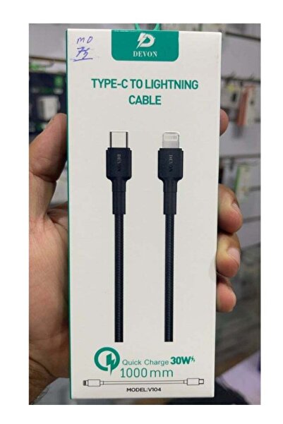Devonte International Devon Tab C PD Fabric Charging Cable 1m 30W for iPhone