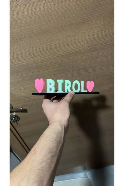 ❤️ Kişiye Özel Sonsuza Dek Çift Kalpli İsimlik, MASA DEKORU HEDİYELİK