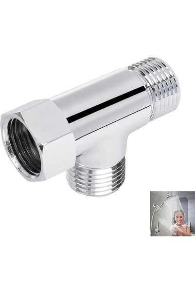 X SPRING T Shape Adapter Connector, Solid Brass G1/2" 3 Way Diverter Valve, H...