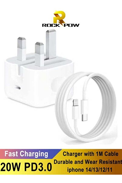 ROCK POW iPhone 20W Fast Charger | USB C Wall Fast Charger with USB C to Ligh...