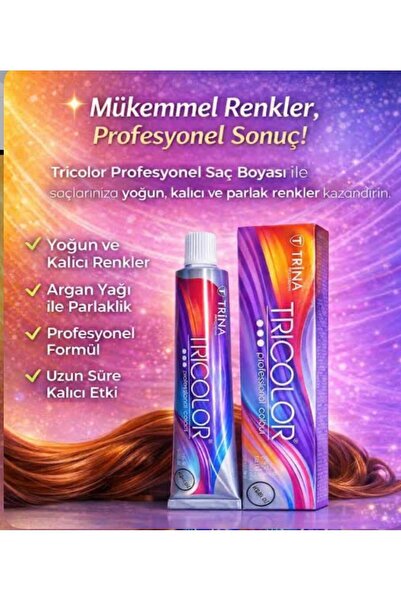 TRICOLOR 5.5 Açık Gül Kızılı Kalıcı Profesyonel Saç Boyası 60 ML