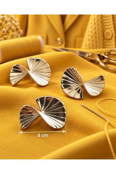 beyna aksesuar ÖZEL TASARIM DÜĞME 4 CM GOLD KAPLAMALI 1 PAKET 3 ADET