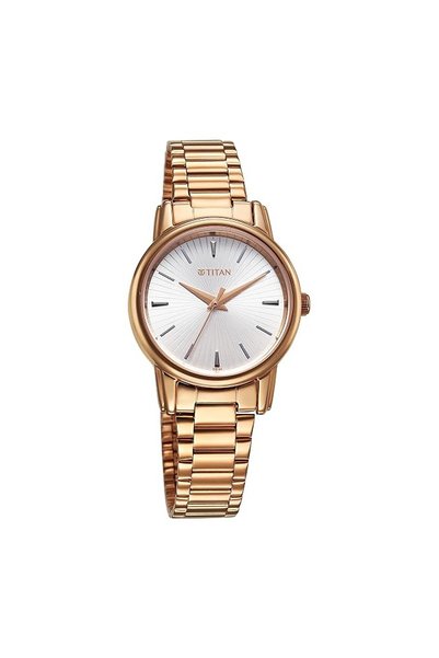 Titan Karishma Workwear Silver White Dial Stainless Steel Watch for Women