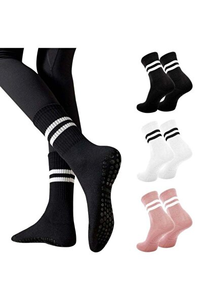 YAKITER Yoga Socks for Women, 3-Pair – Non-Slip Pilates & Ballet Socks (Pink,...